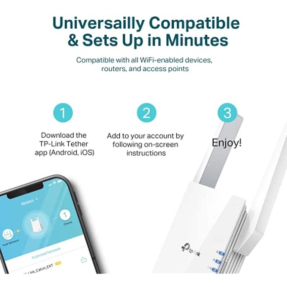 TP-Link AX1500 WiFi Extender Internet Booster Compatible(RE505X) - Picture 6 of 7